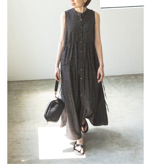 NOBLE「《WEB+一部店舗限定/追加》ドットサッカードロストワンピース3」|ワンピース|ブラック