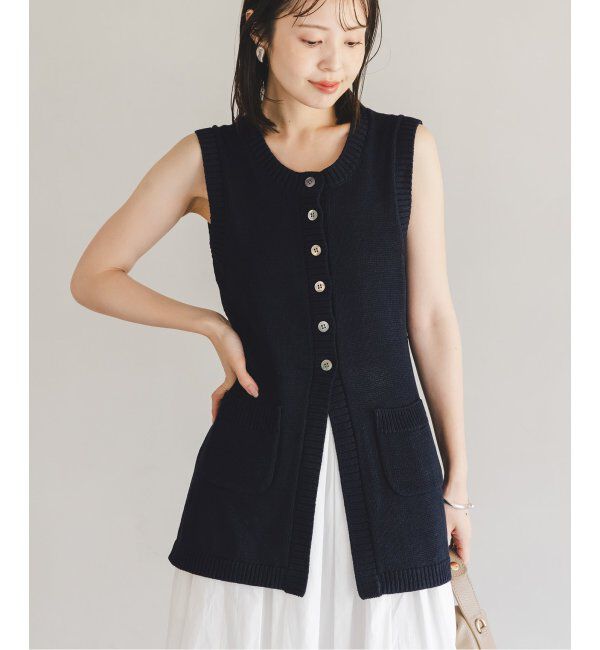 NOBLE「【NOBLE&times;L'AUBE BLANC】フロントボタンニットベスト」|ニット・セーター|