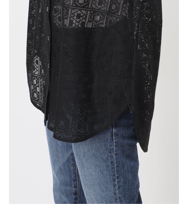 Spick and Span「《WEB限定 / 追加3》PEレースフレンチスリーブシャツ」|シャツ・ブラウス|