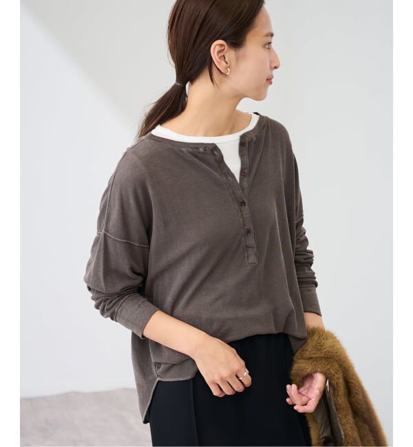 FRAMeWORK「≪追加≫サーフニットヘンリーTee」|Tシャツ・カットソー|ブラウン