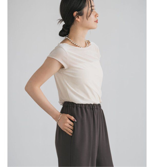 NOBLE「《追加》シアーベロアキャップスリーブTee」|Tシャツ・カットソー|