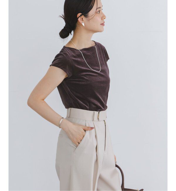 NOBLE「《追加》シアーベロアキャップスリーブTee」|Tシャツ・カットソー|