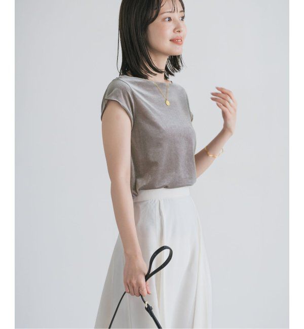NOBLE「《追加》シアーベロアキャップスリーブTee」|Tシャツ・カットソー|
