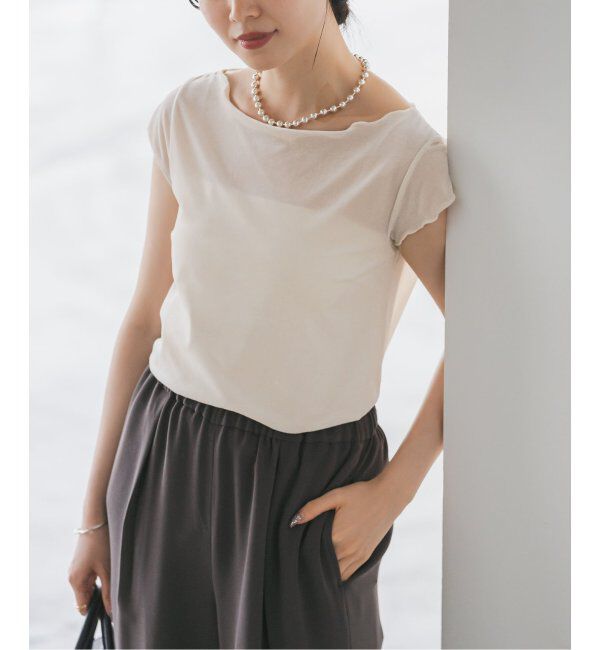 NOBLE「《追加》シアーベロアキャップスリーブTee」|Tシャツ・カットソー|ホワイト A