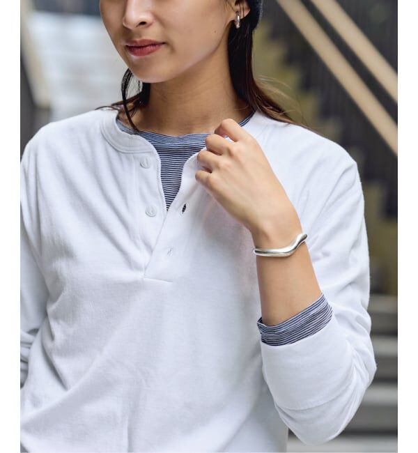 FRAMeWORK「Healthknit/ヘルスニット ヘンリーロングスリーブ」|Tシャツ・カットソー|ホワイト