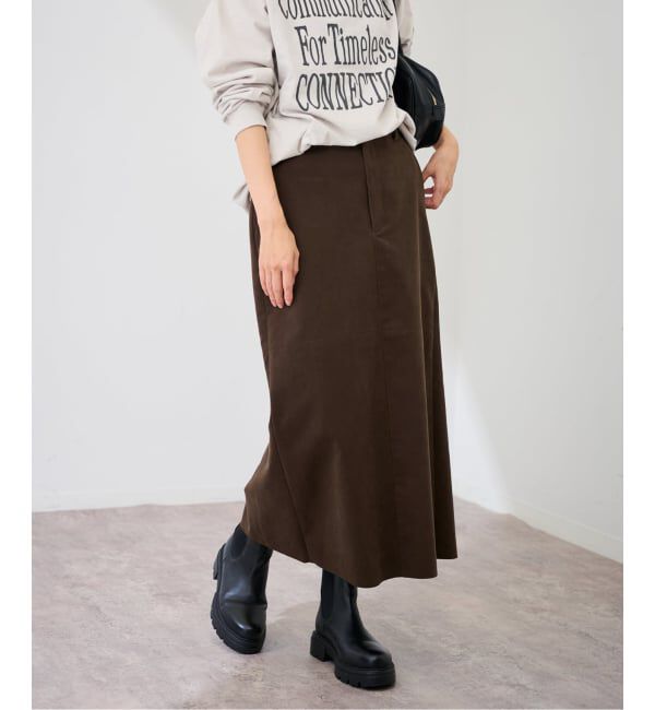 FRAMeWORK「フェイクスエードタイトスカート」|スカート|ブラウン
