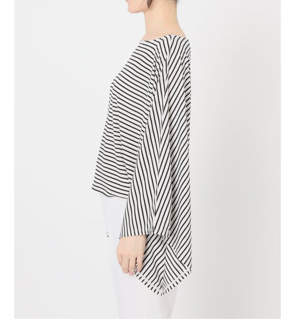 NOBLE「《追加》ELENI/エルニ ボーダードレープTシャツ」|Tシャツ・カットソー|