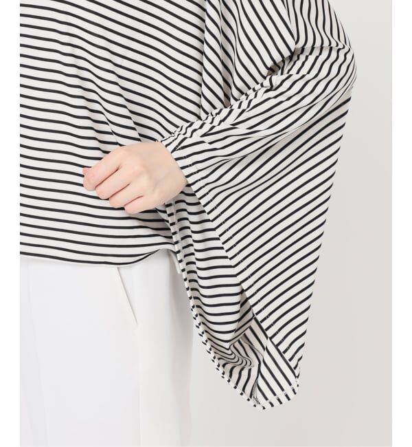 NOBLE「《追加》ELENI/エルニ ボーダードレープTシャツ」|Tシャツ・カットソー|