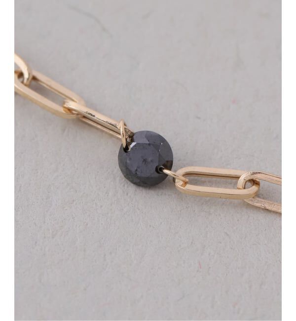 Lilas by Spick&Span「ブラックホールダイヤ1pクリップチェーンネックレス K18」|ネックレス|