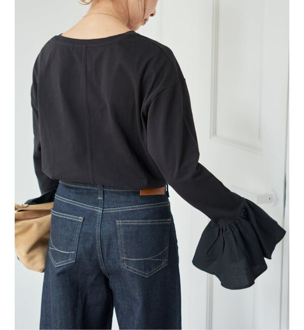 Spick and Span「《予約》フリルスリーブクルーネックTEE」|Tシャツ・カットソー|