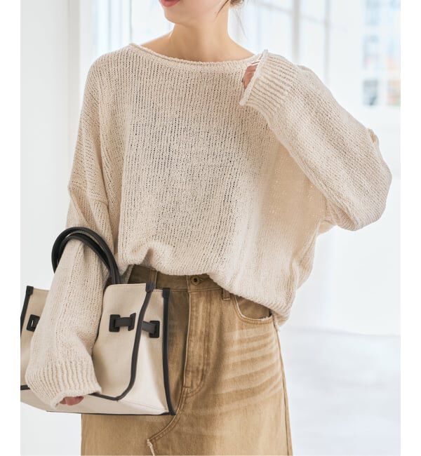 Spick and Span「《予約》IGEAローゲージボートネックニット」|ニット・セーター|ナチュラル