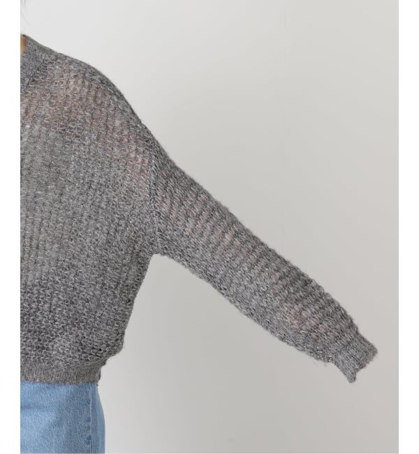  「【洗える】モヘヤラメVネックプルオーバー」|ニット・セーター|