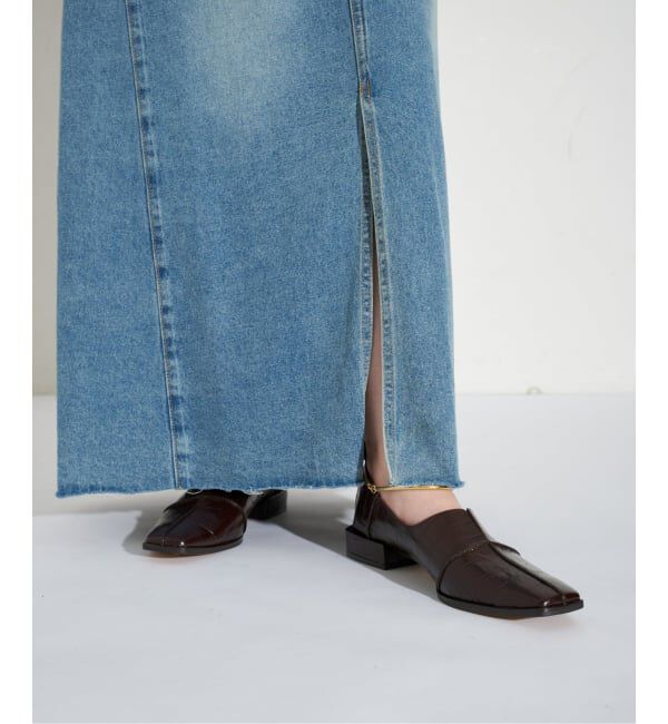 GRISE「《追加》GRISEレザースクエアクロスシームアンクルフラット」|その他|