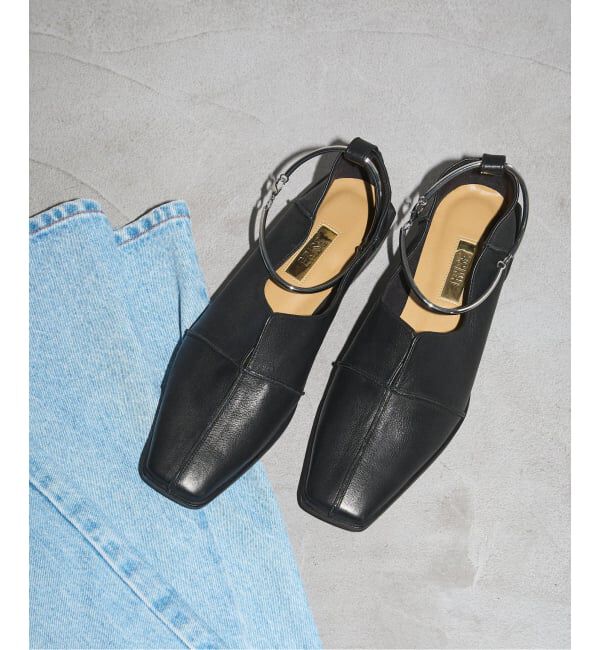 GRISE「《追加》GRISEレザースクエアクロスシームアンクルフラット」|その他|
