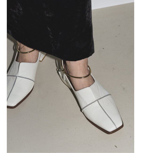 GRISE「《追加》GRISEレザースクエアクロスシームアンクルフラット」|その他|ナチュラル