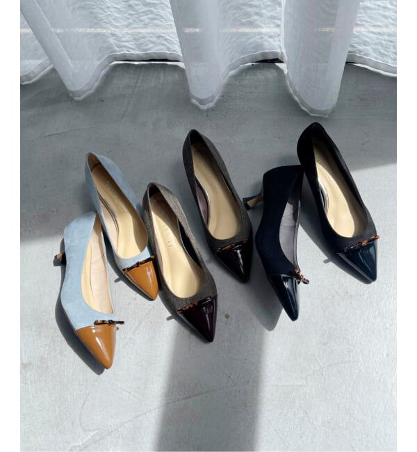  「5cmポインテッドマーブルリボンパンプス」|パンプス|