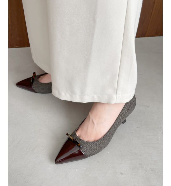  「5cmポインテッドマーブルリボンパンプス」|パンプス|