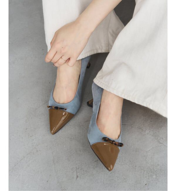  「5cmポインテッドマーブルリボンパンプス」|パンプス|