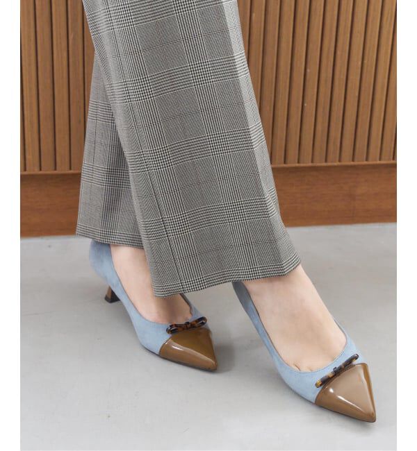  「5cmポインテッドマーブルリボンパンプス」|パンプス|サックスブルー