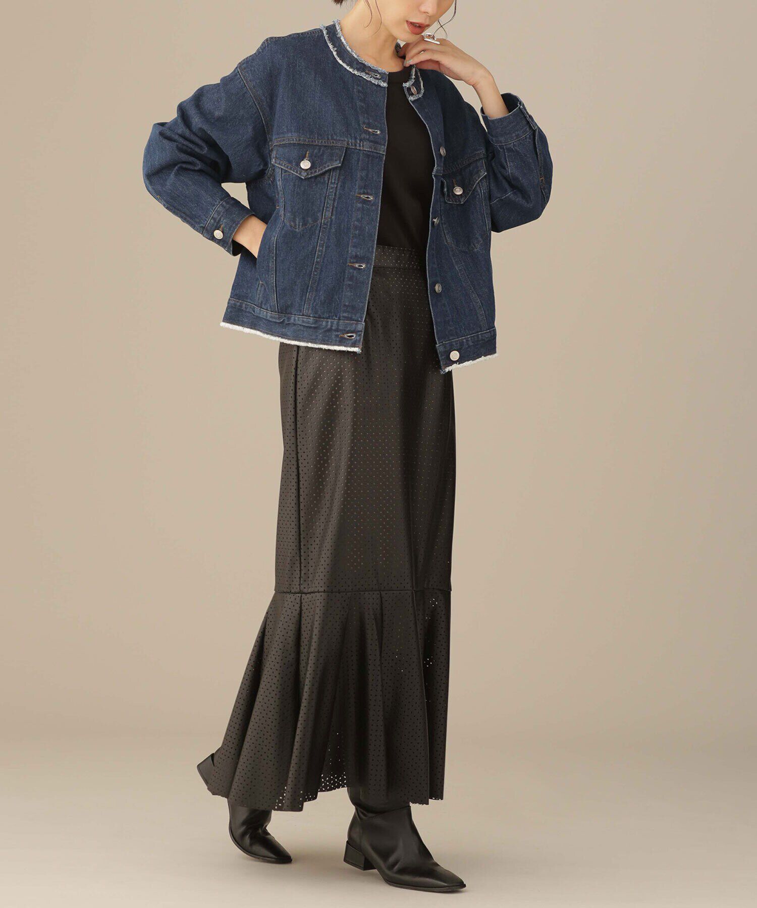 nano･universe「LB.03/パンチングレザースカート」|スカート|