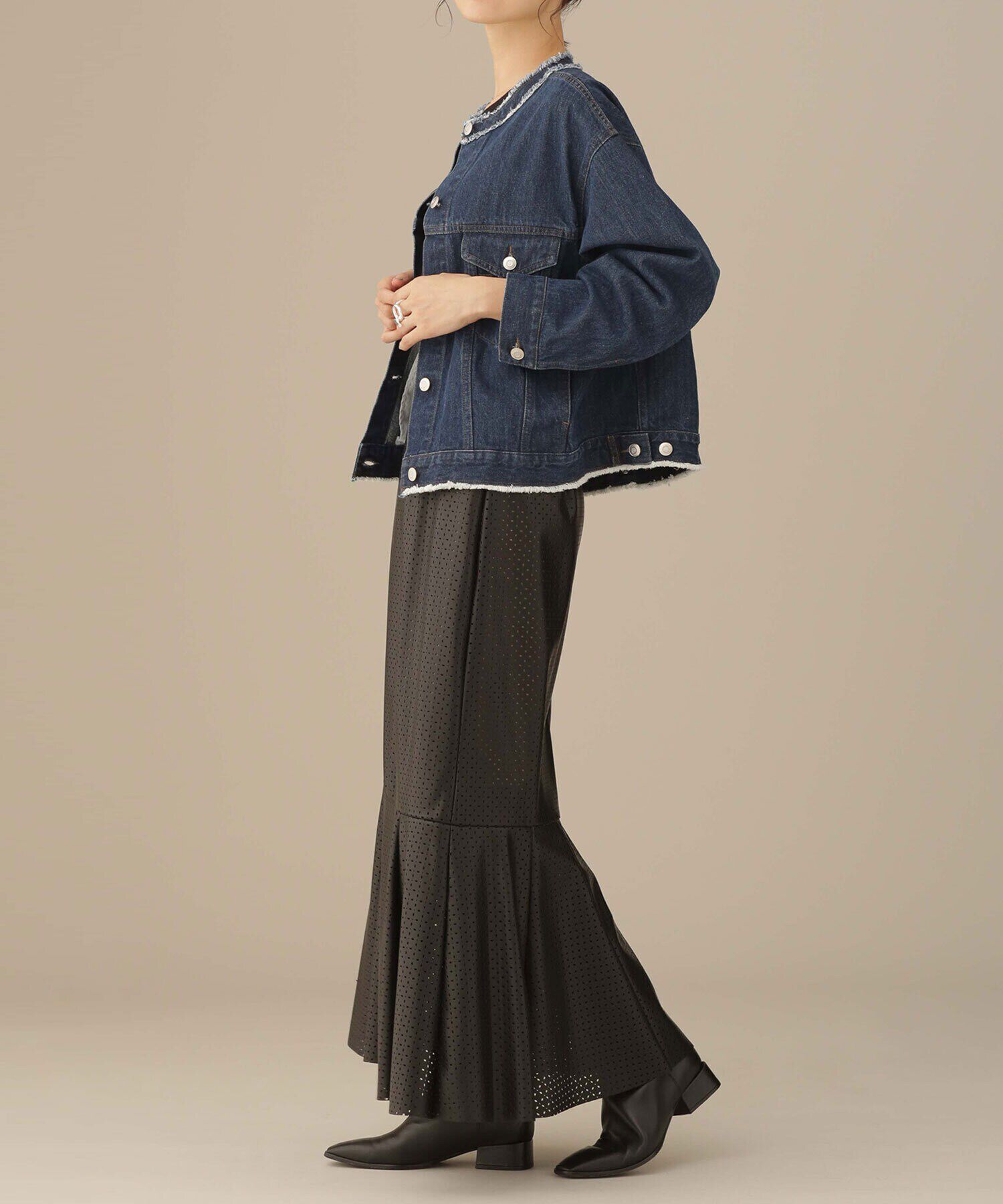 nano･universe「LB.03/パンチングレザースカート」|スカート|