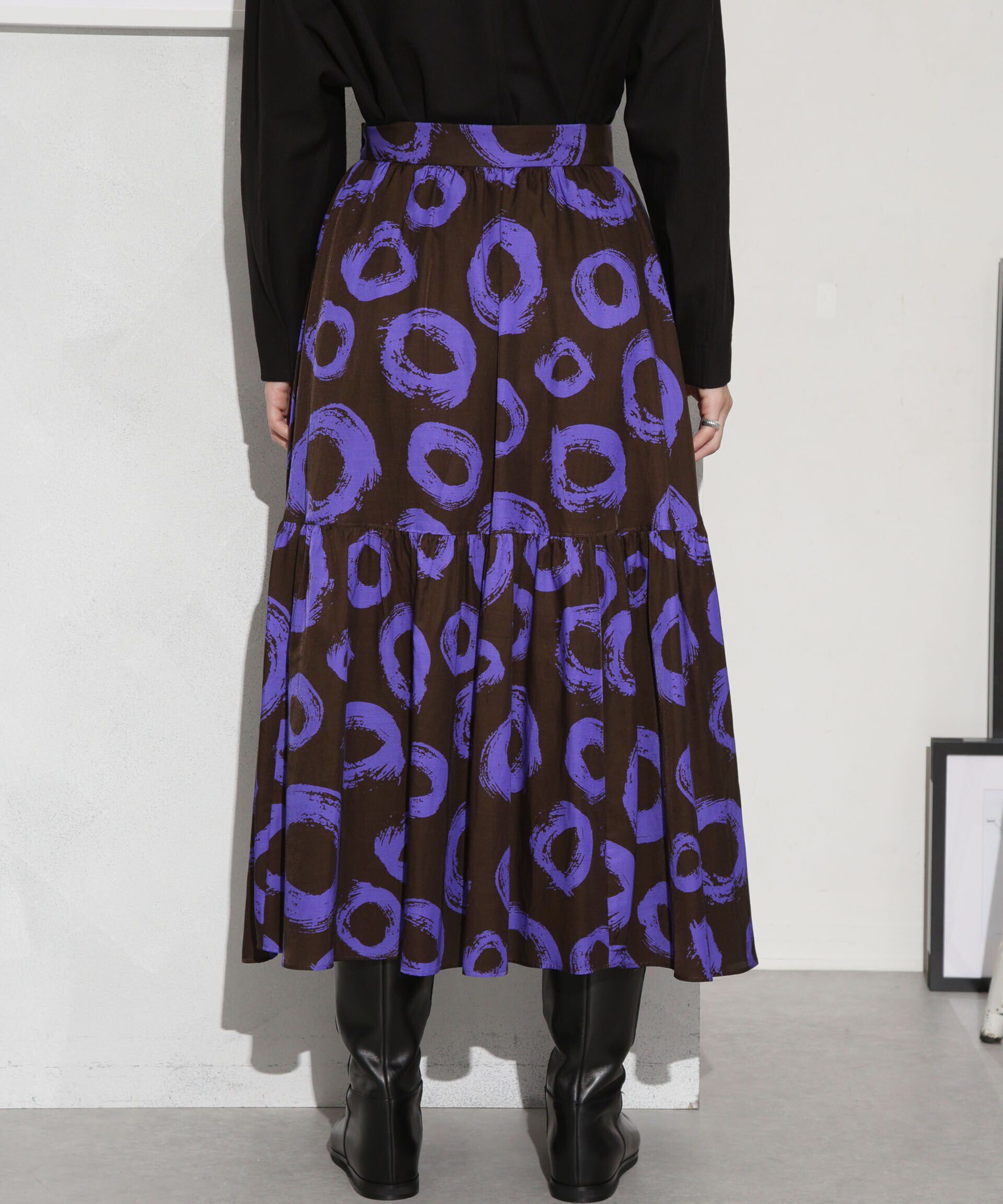 nano･universe「キュプラコットン サークルプリントギャザースカート(セットアップ可)」|スカート|