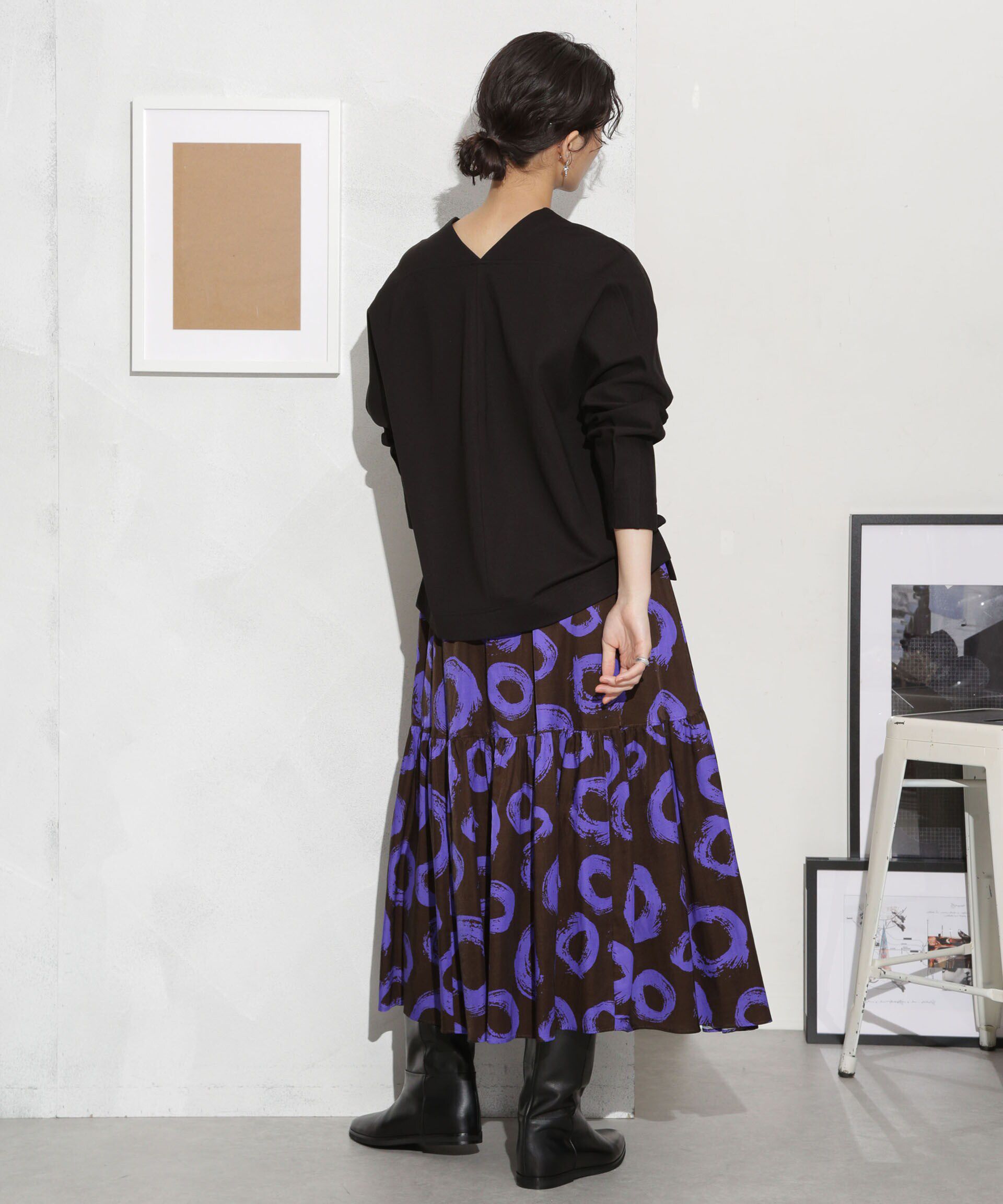 nano･universe「キュプラコットン サークルプリントギャザースカート(セットアップ可)」|スカート|