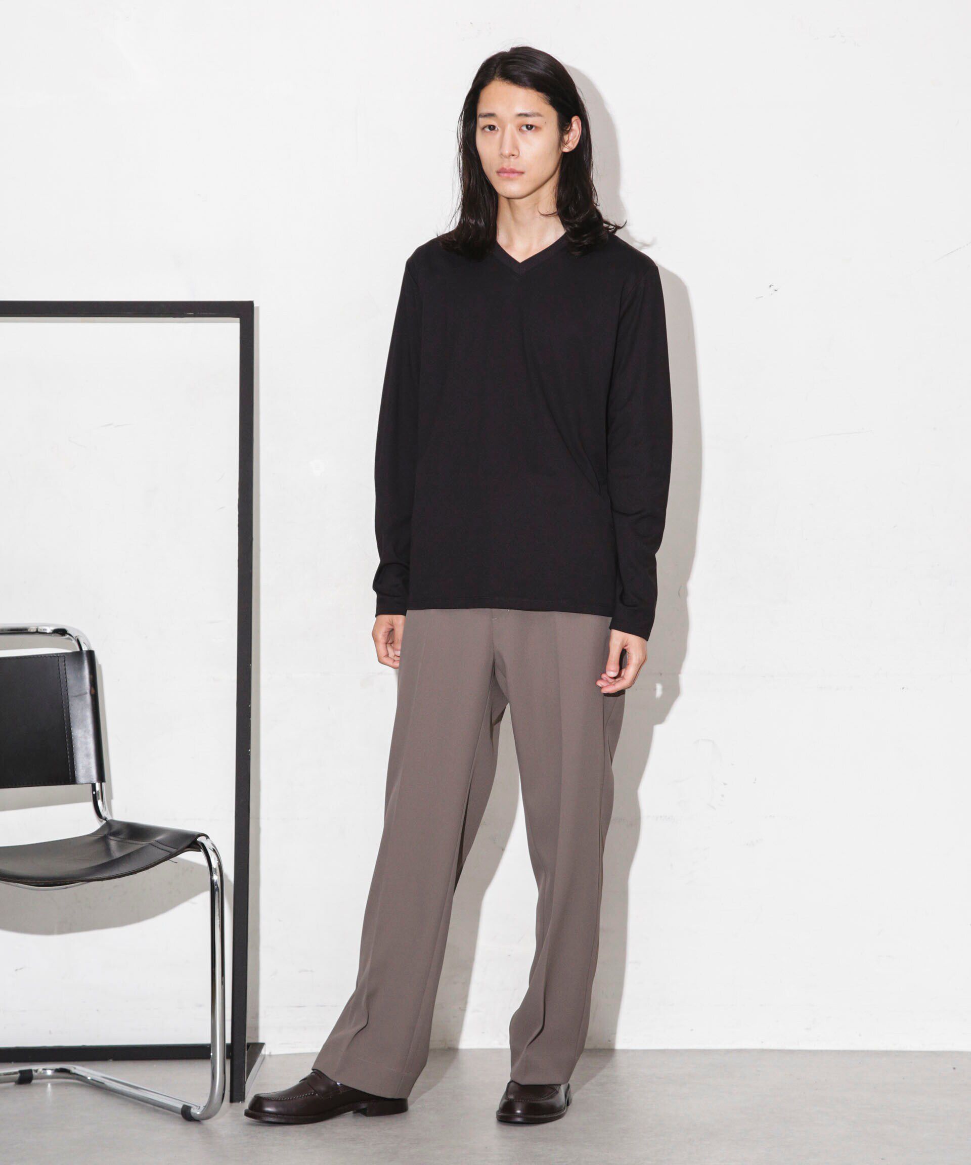 nano･universe「Anti Soaked 汗染み防止 VネックTシャツ 長袖」|Tシャツ・カットソー|