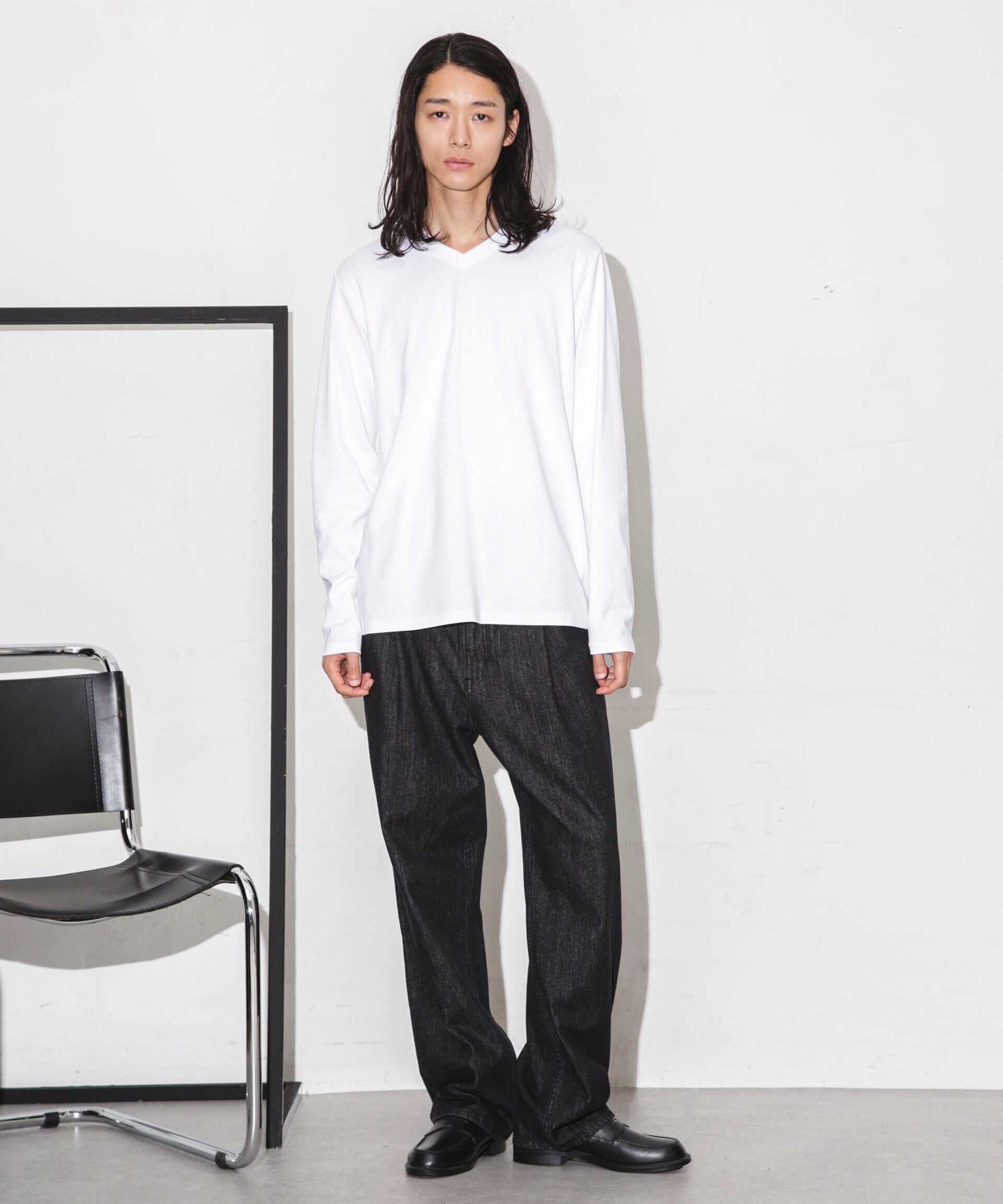 nano･universe「Anti Soaked 汗染み防止 VネックTシャツ 長袖」|Tシャツ・カットソー|