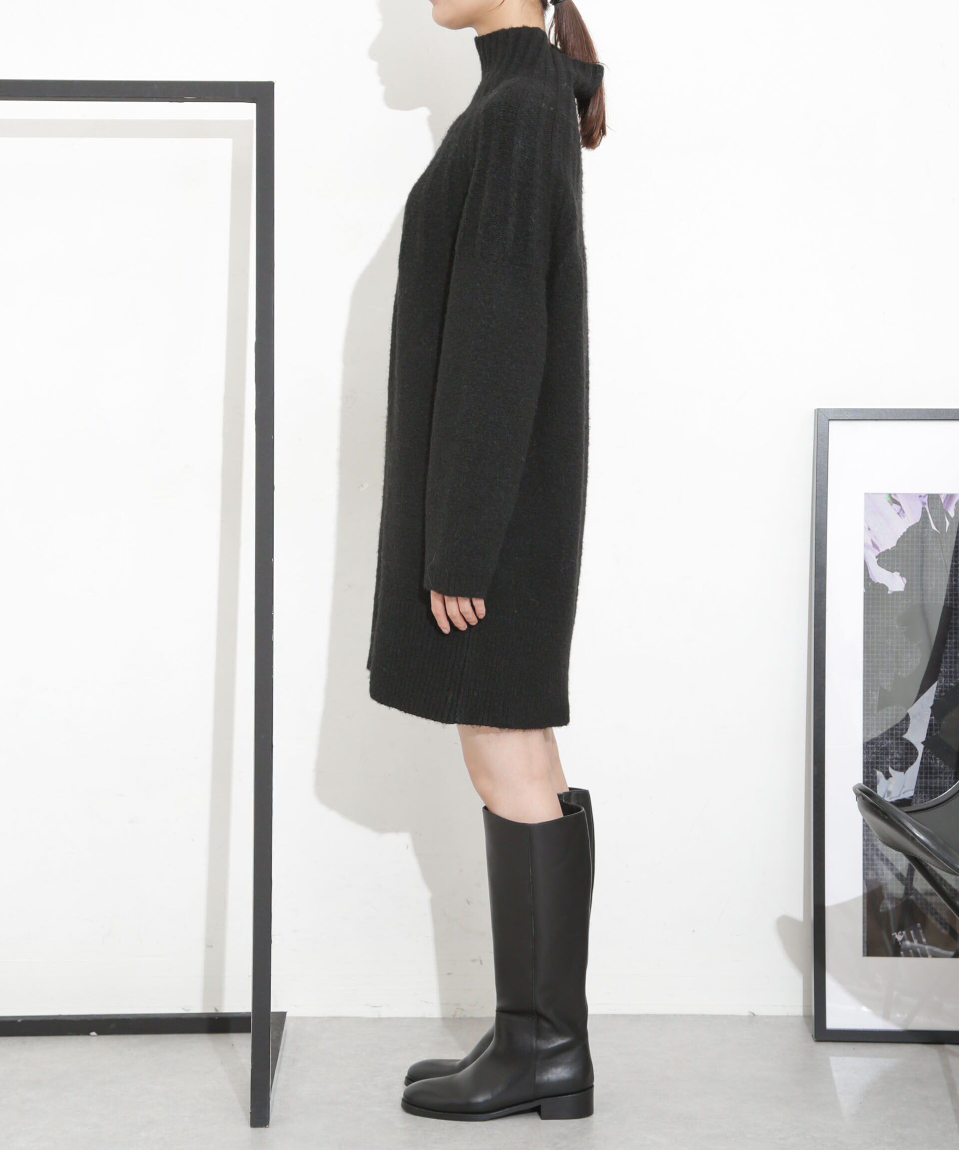 nano･universe「求心編みタートルニットワンピース」|ワンピース|