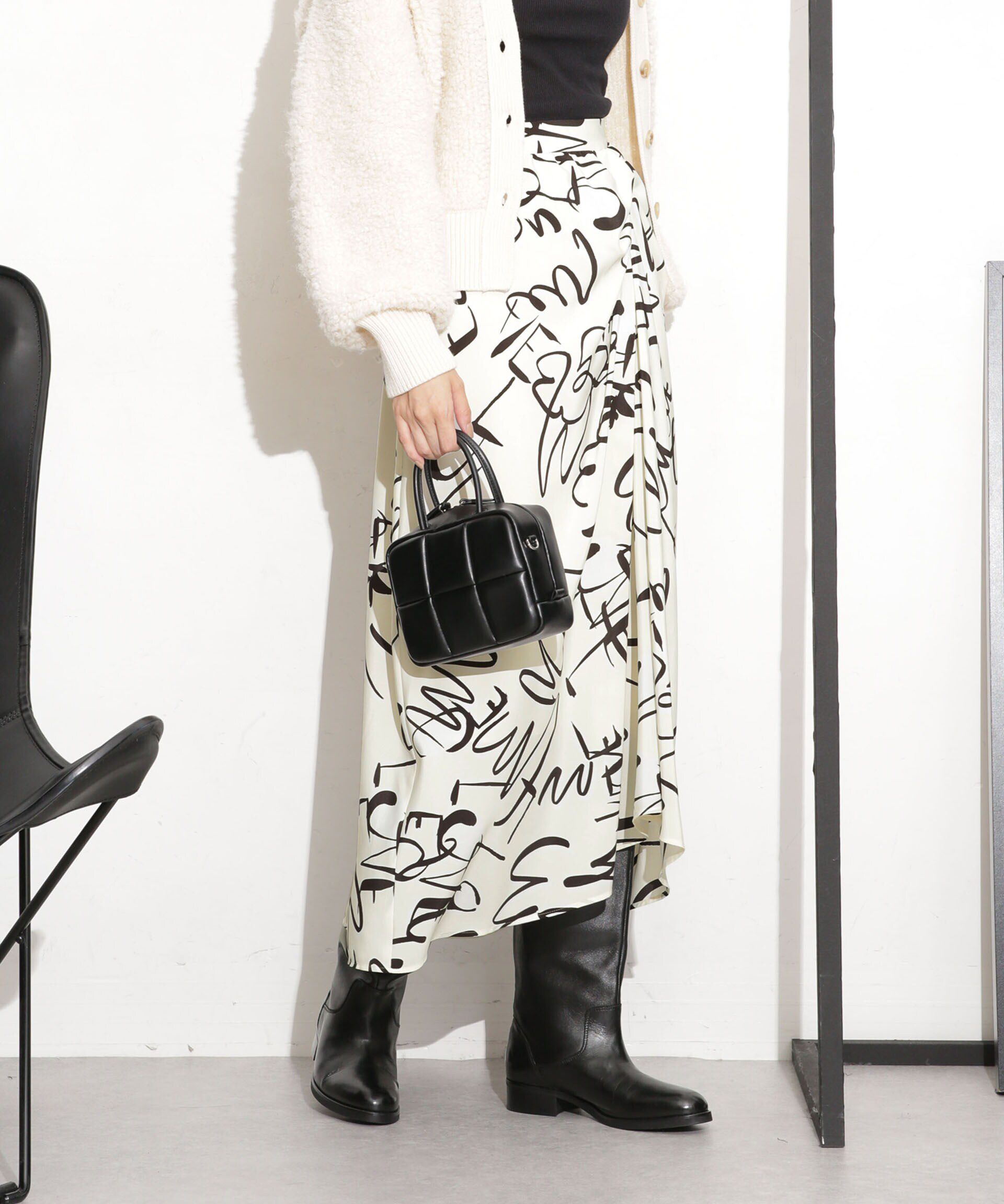 nano･universe「シャーリングイレヘムプリントスカート」|スカート|