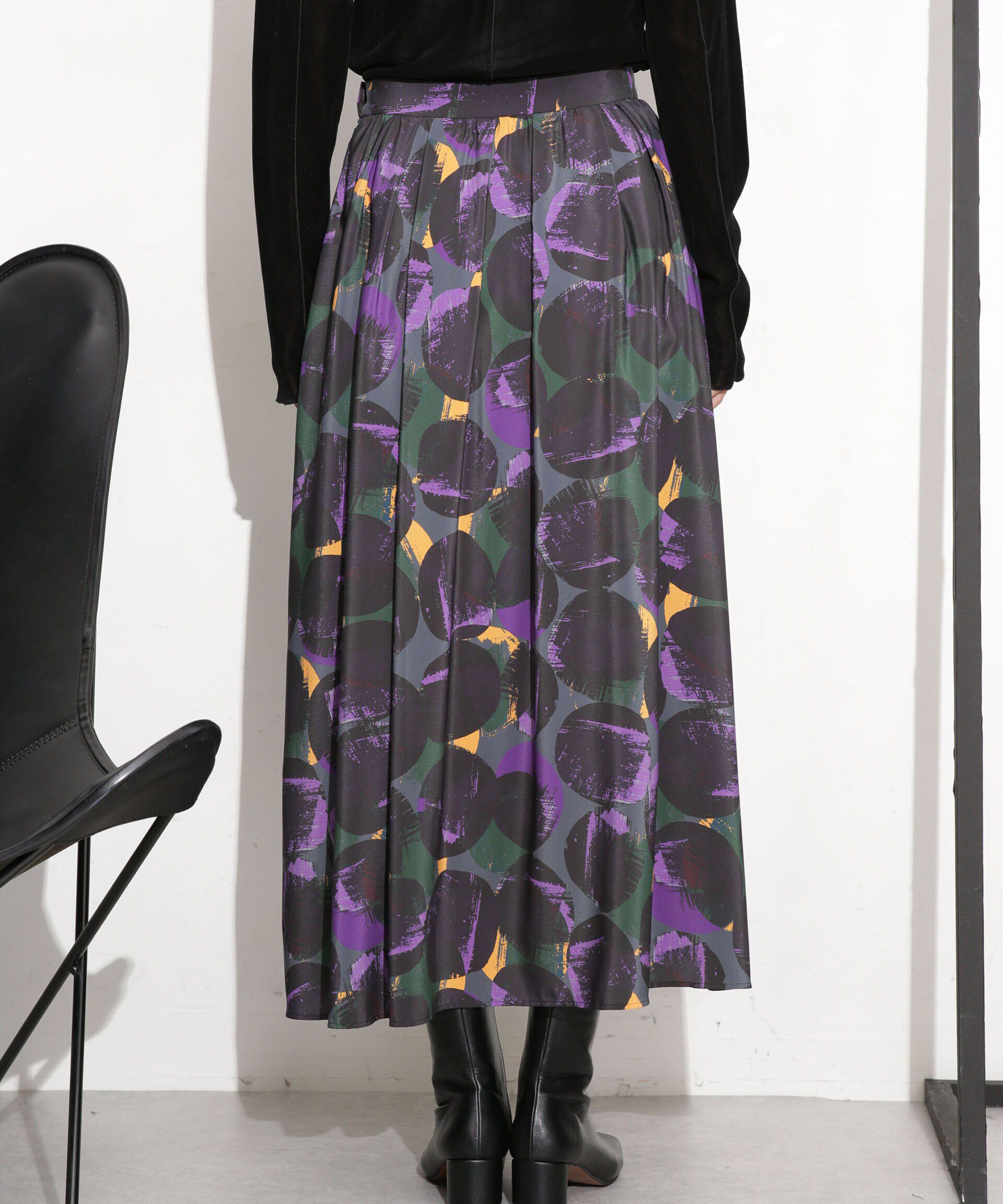 nano･universe「シャーリングイレヘムプリントスカート」|スカート|