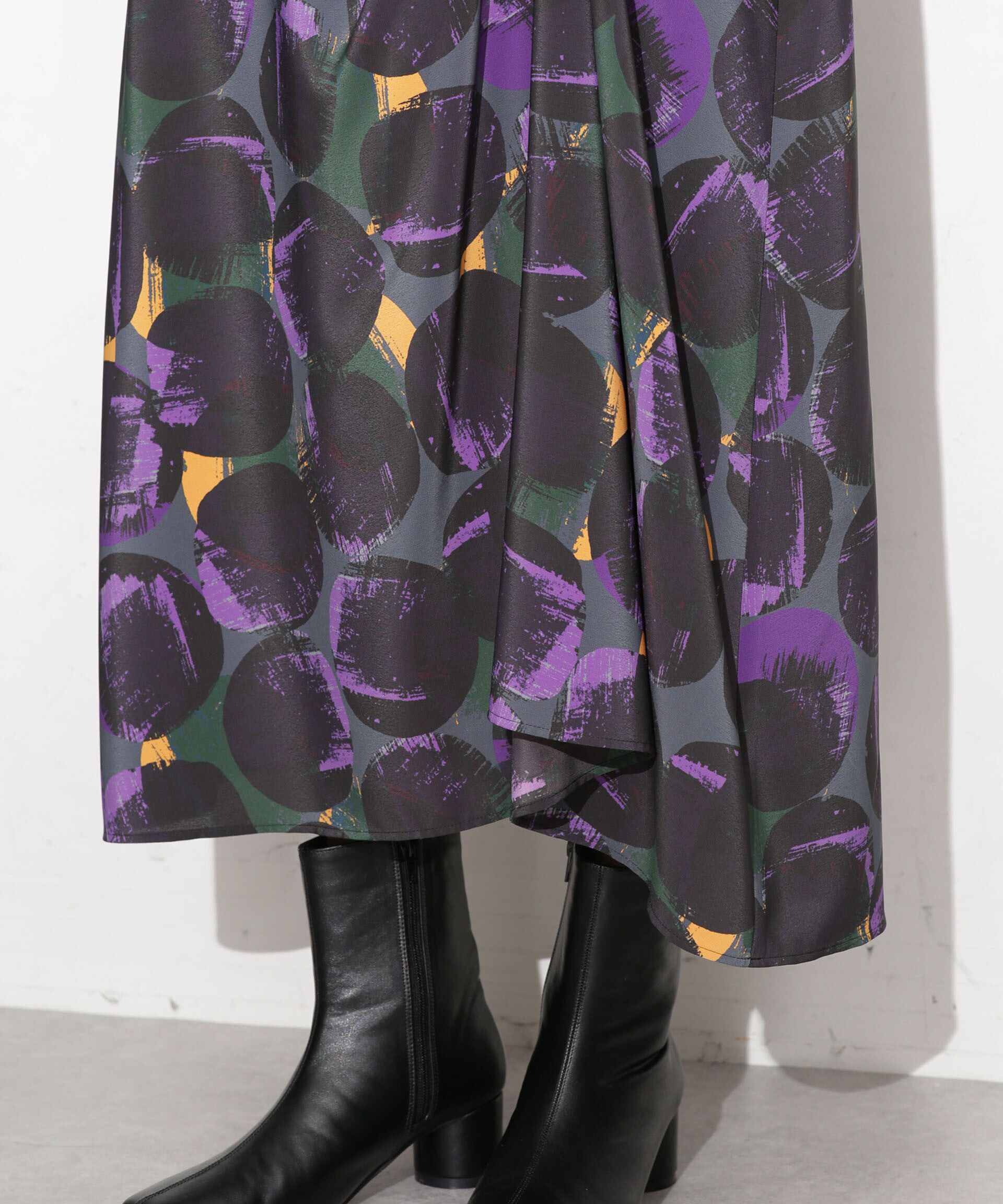 nano･universe「シャーリングイレヘムプリントスカート」|スカート|