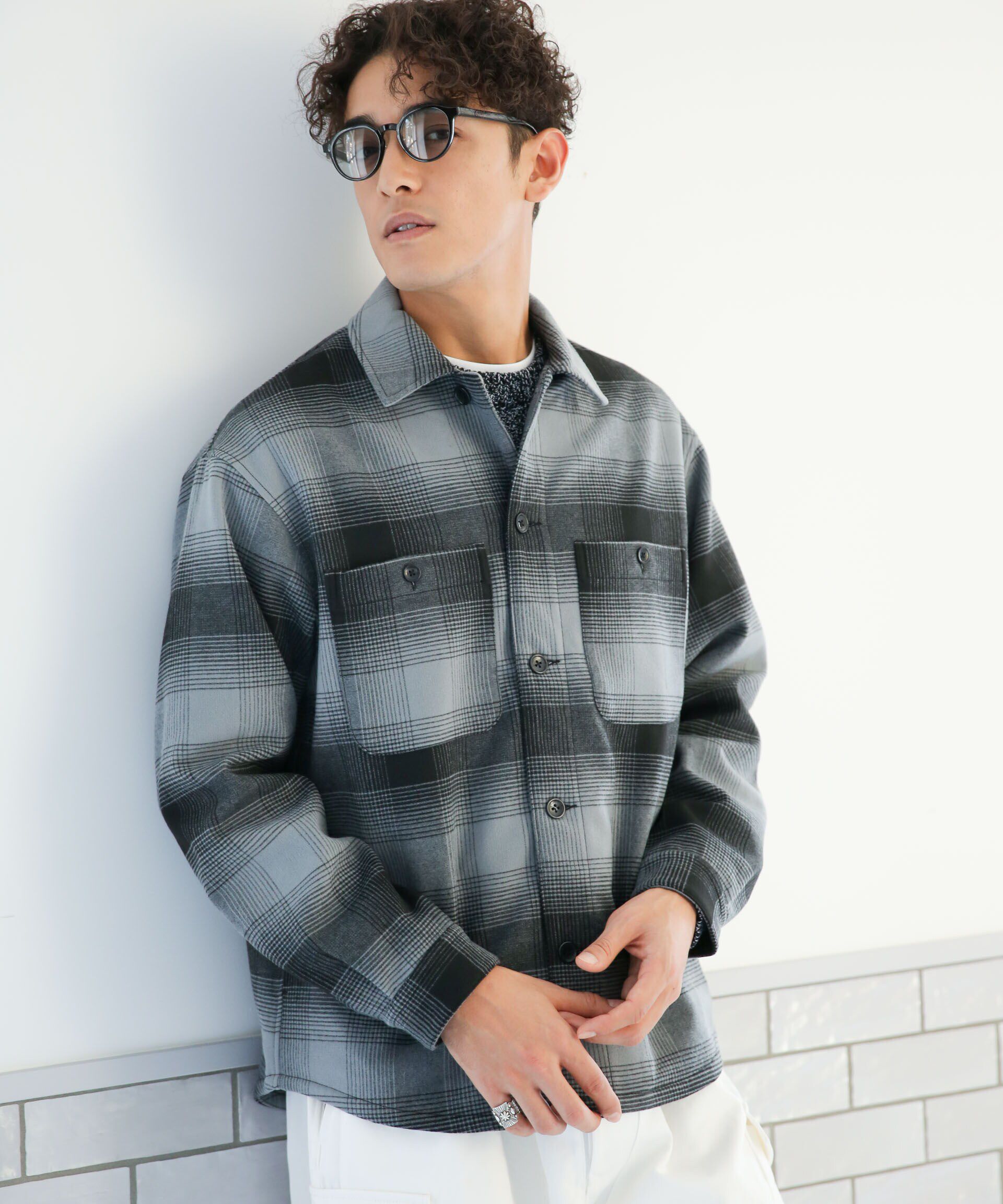 nano･universe「テックメルトンシャツブルゾン」|ブルゾン・スタジャン|