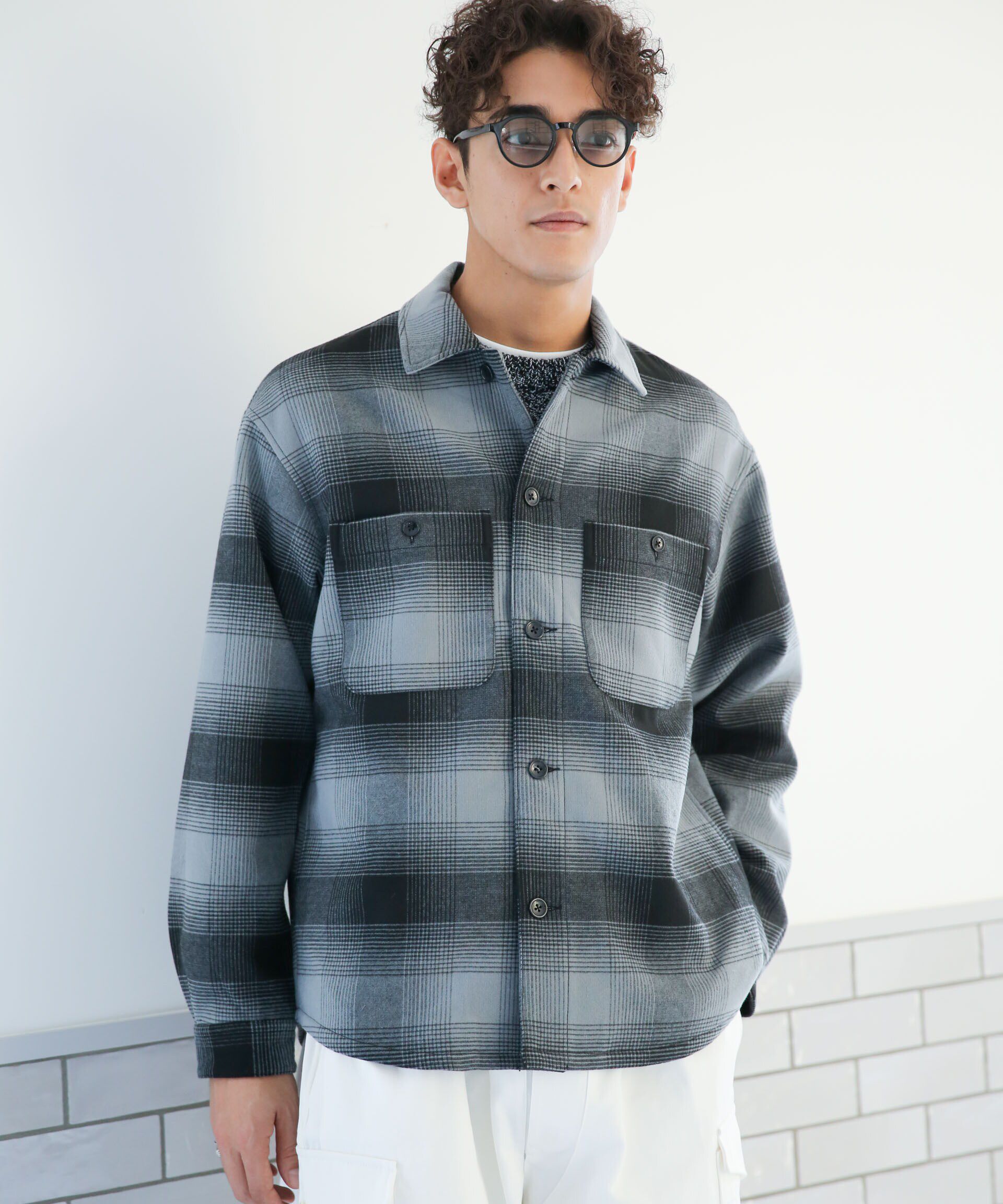 nano･universe「テックメルトンシャツブルゾン」|ブルゾン・スタジャン|