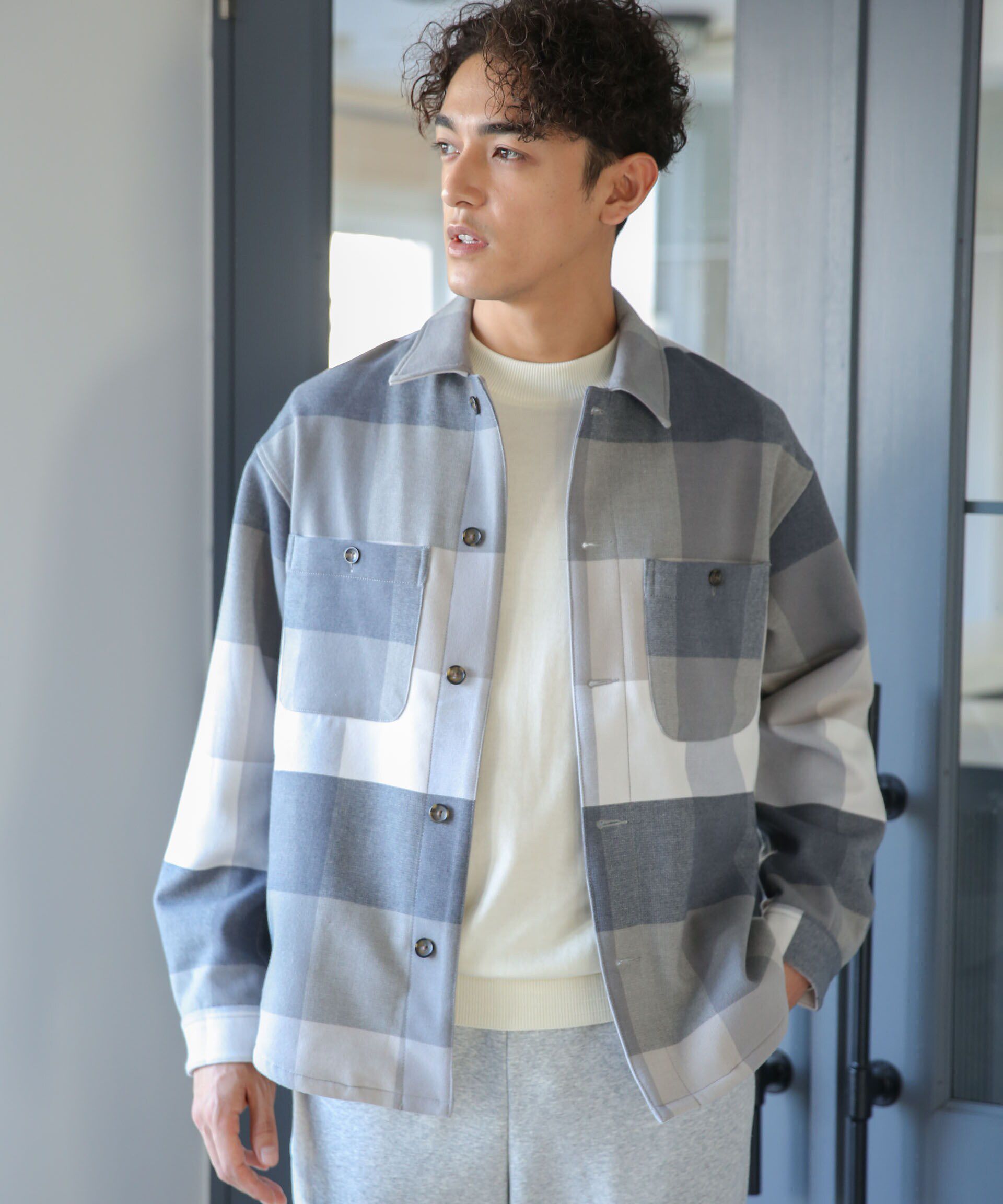 nano･universe「テックメルトンシャツブルゾン」|ブルゾン・スタジャン|