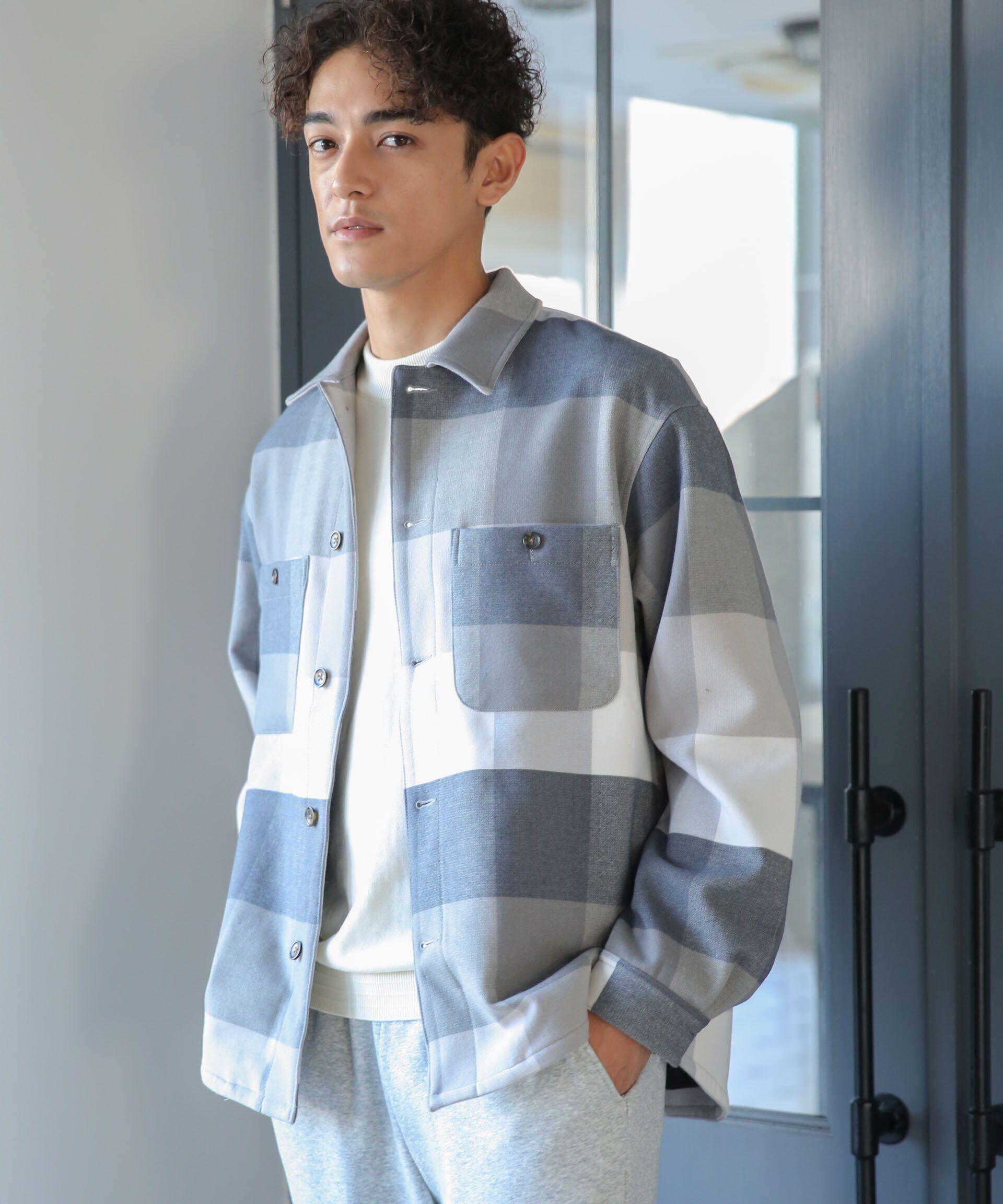 nano･universe「テックメルトンシャツブルゾン」|ブルゾン・スタジャン|