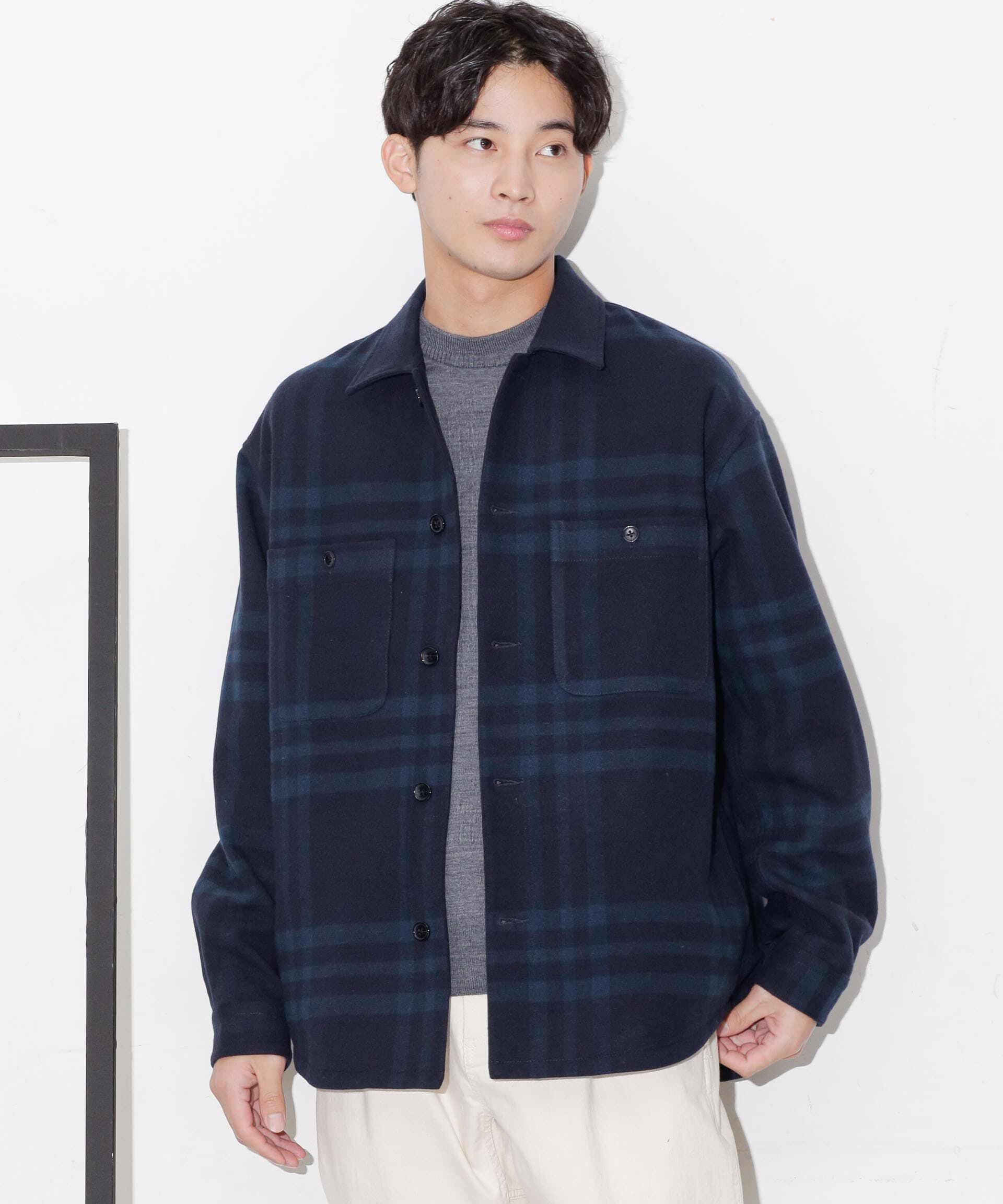 nano･universe「テックメルトンシャツブルゾン」|ブルゾン・スタジャン|