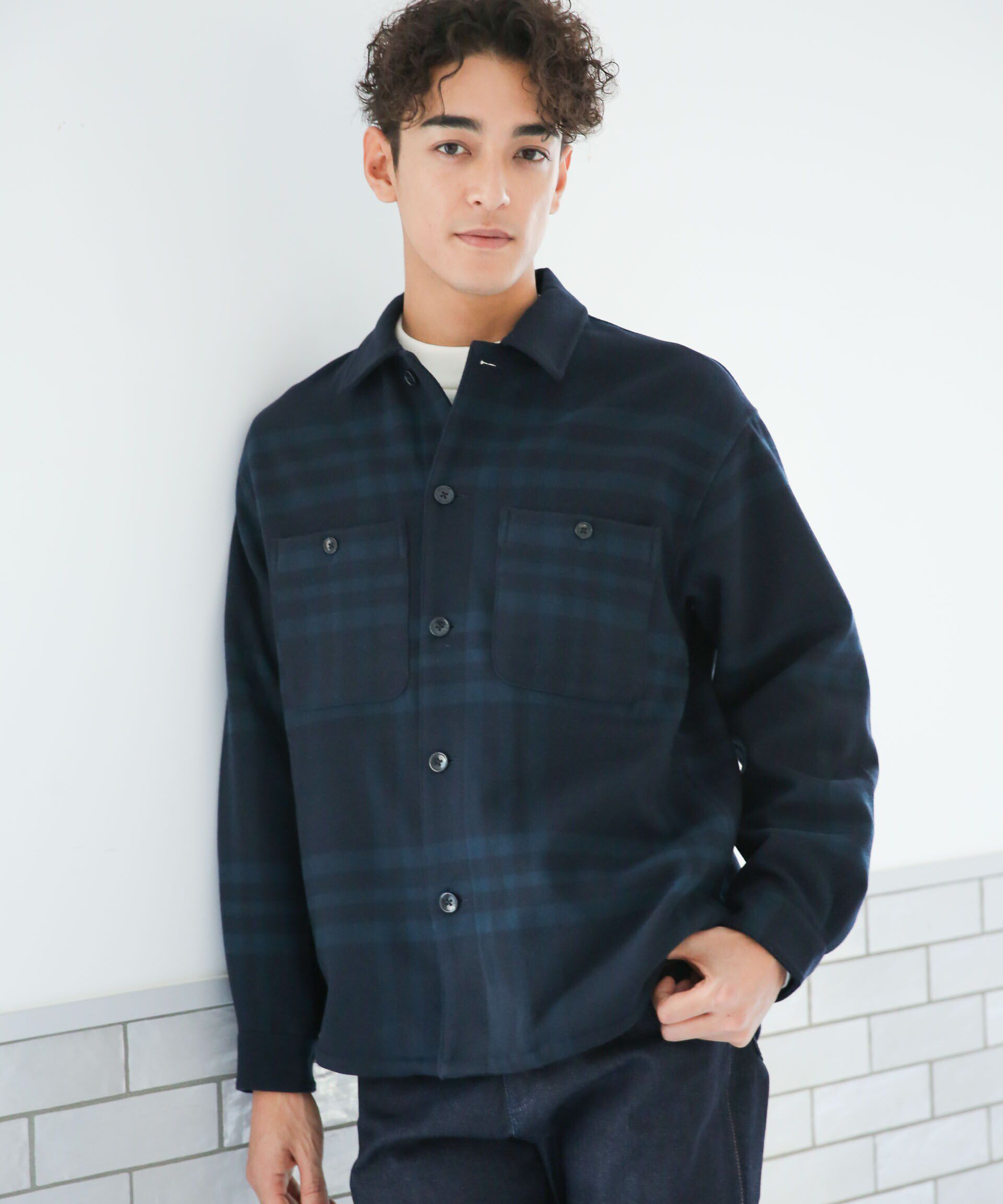 nano･universe「テックメルトンシャツブルゾン」|ブルゾン・スタジャン|