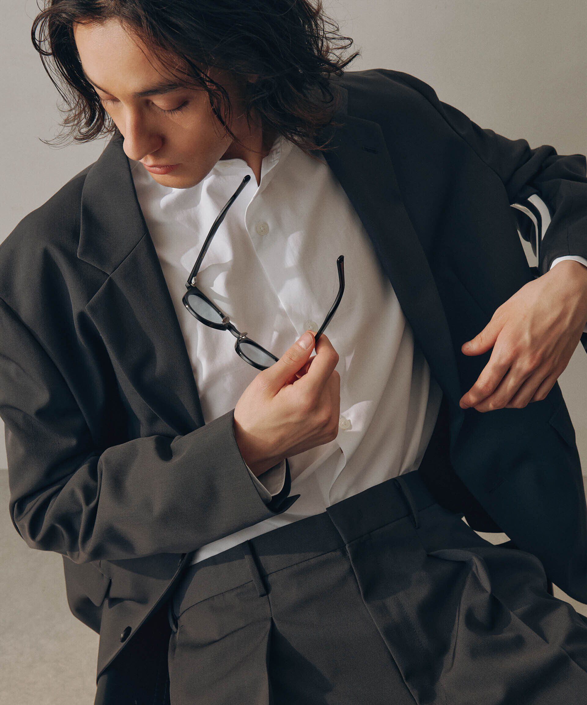 nano･universe「ドライウールギャバジンボクシージャケット(セットアップ可)」|テーラードジャケット|グレー