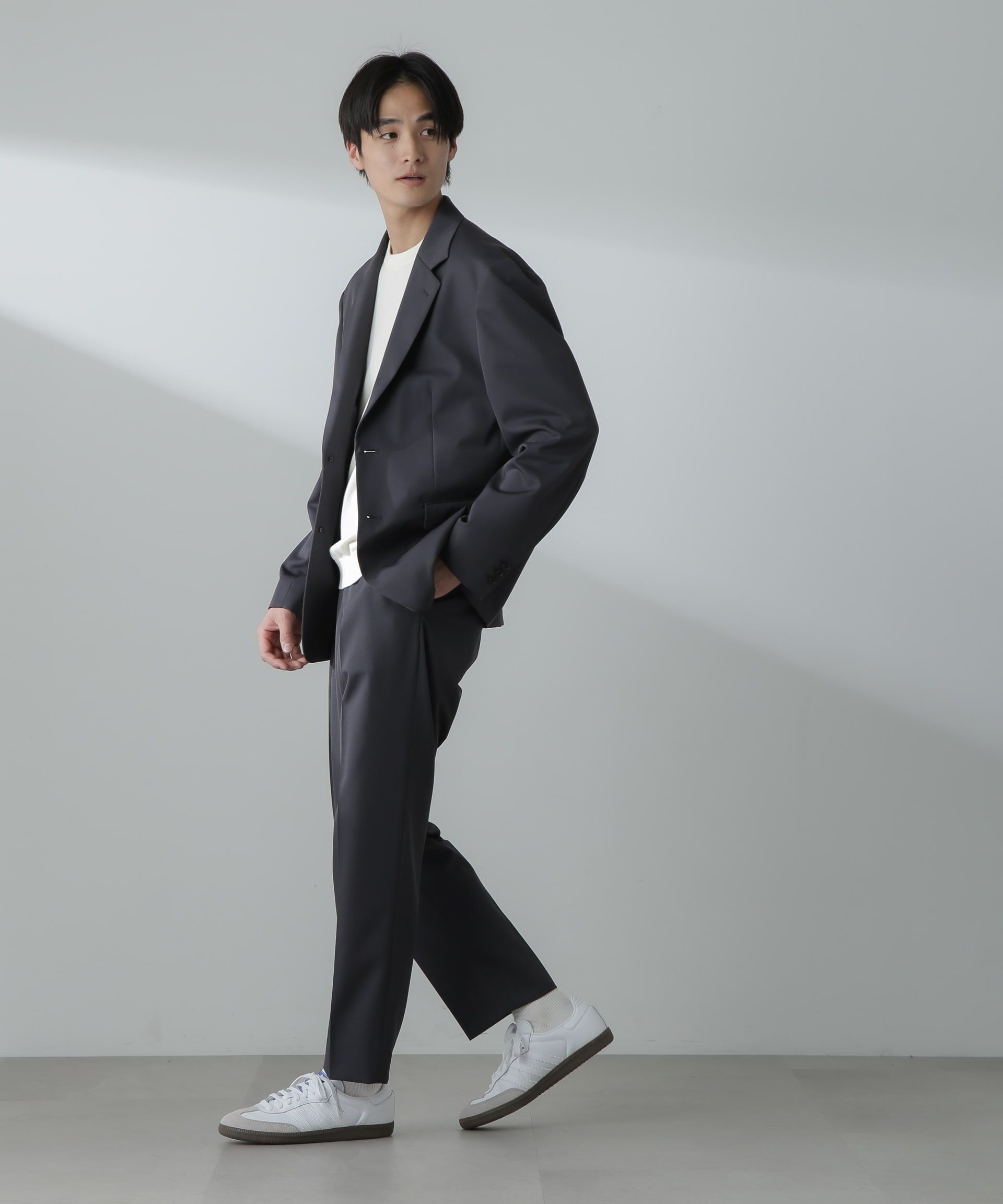 nano･universe「ドライウールギャバジンボクシージャケット(セットアップ可)」|テーラードジャケット|