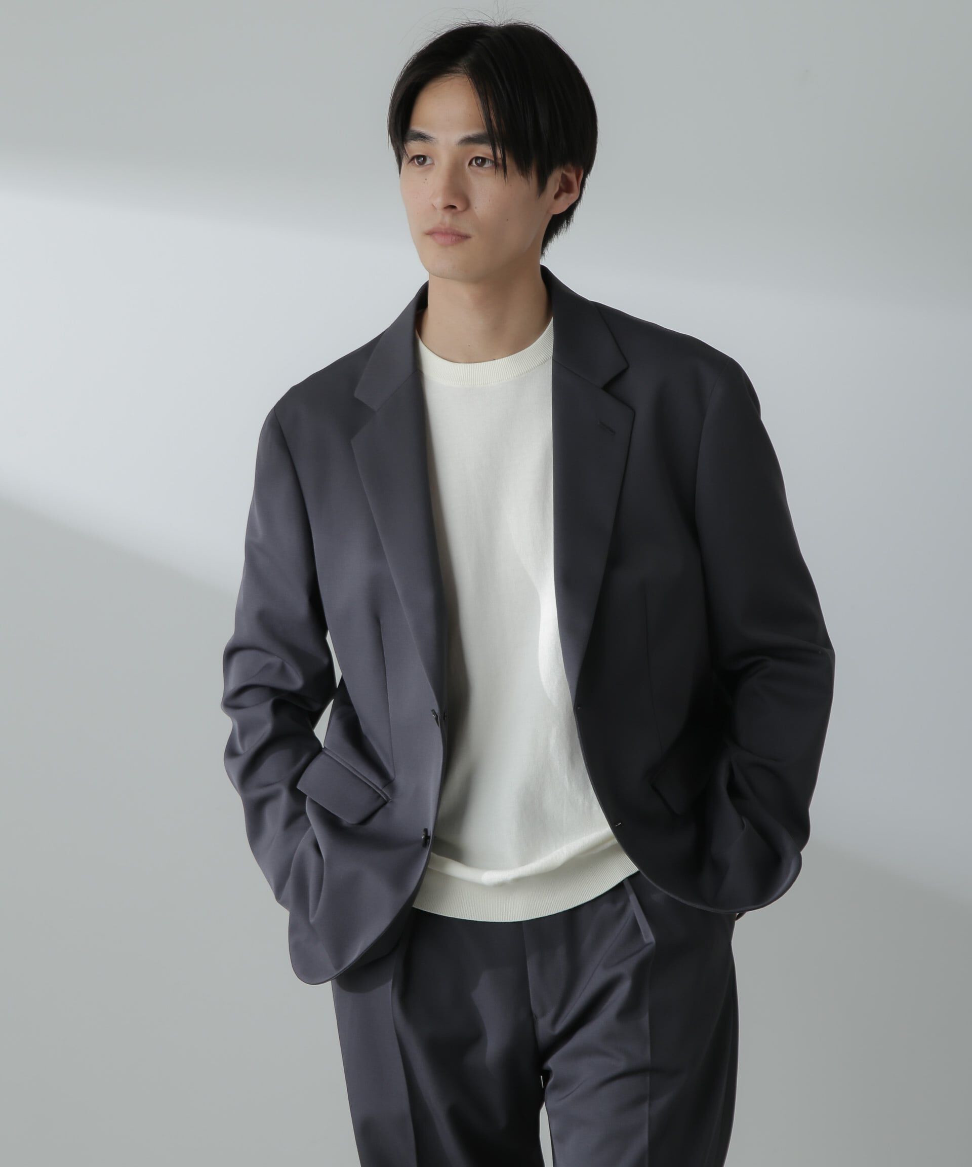 nano･universe「ドライウールギャバジンボクシージャケット(セットアップ可)」|テーラードジャケット|