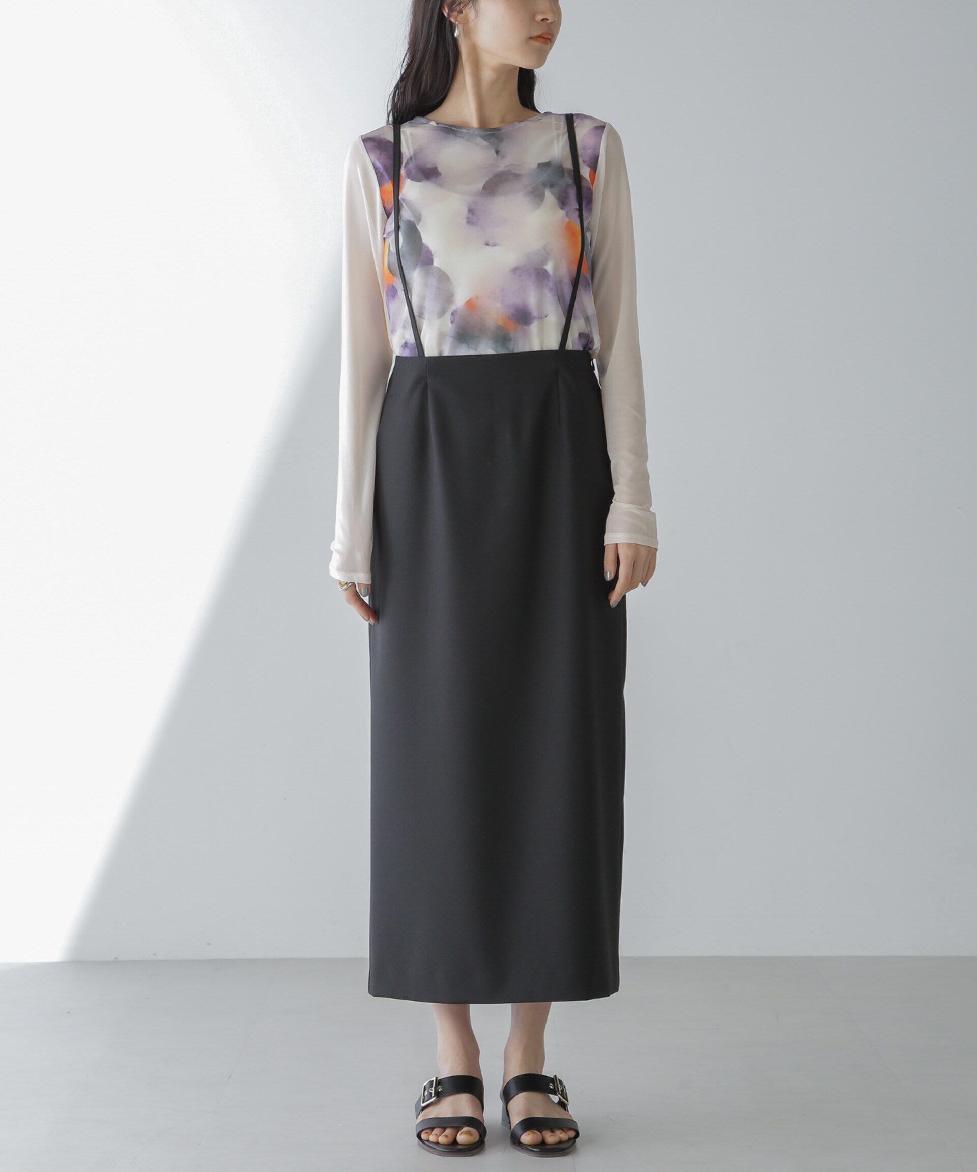 nano･universe「サスペンダースカート」|スカート|