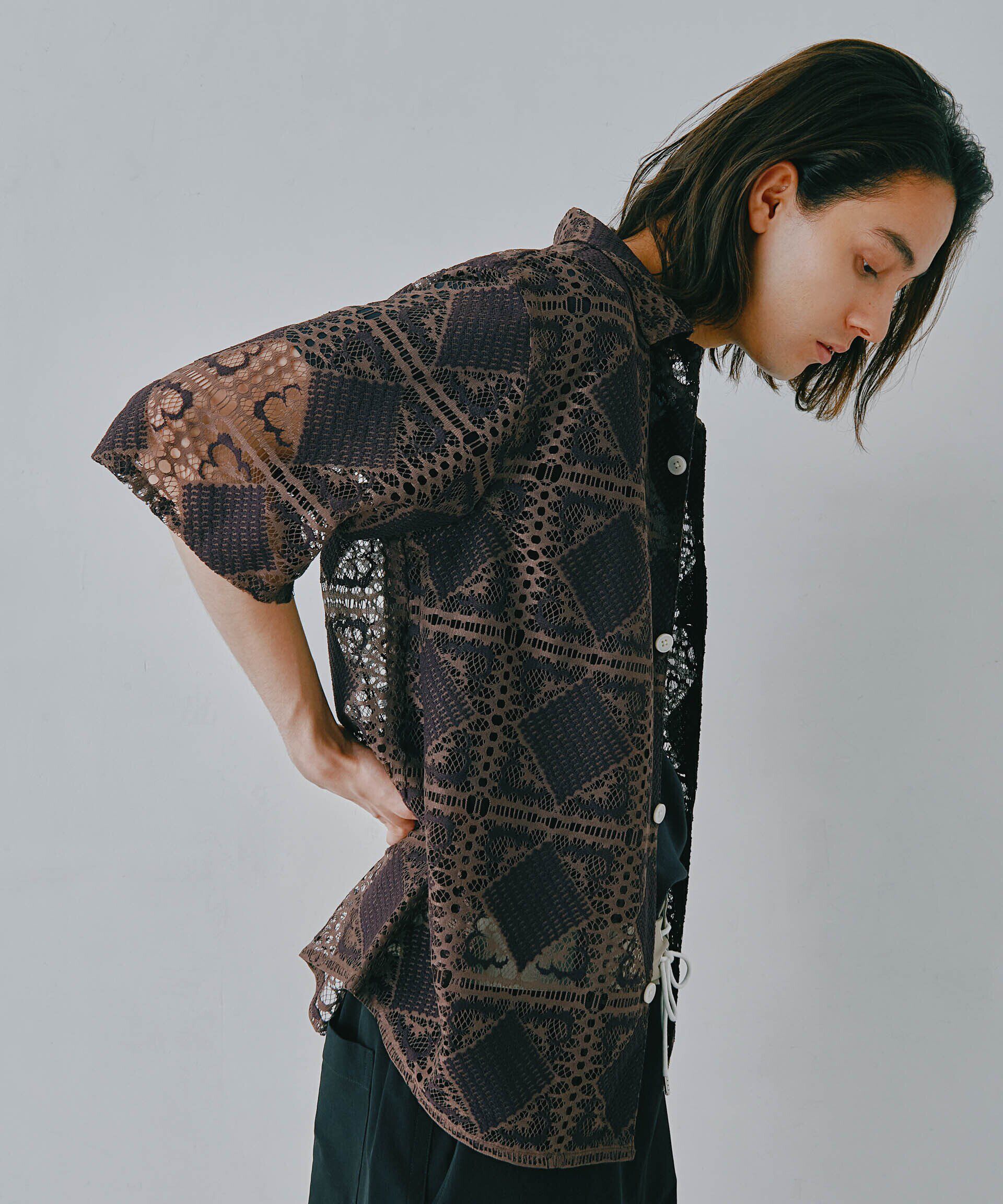 nano･universe「カットブローシェレースオープンカラーシャツ」|シャツ・ブラウス|