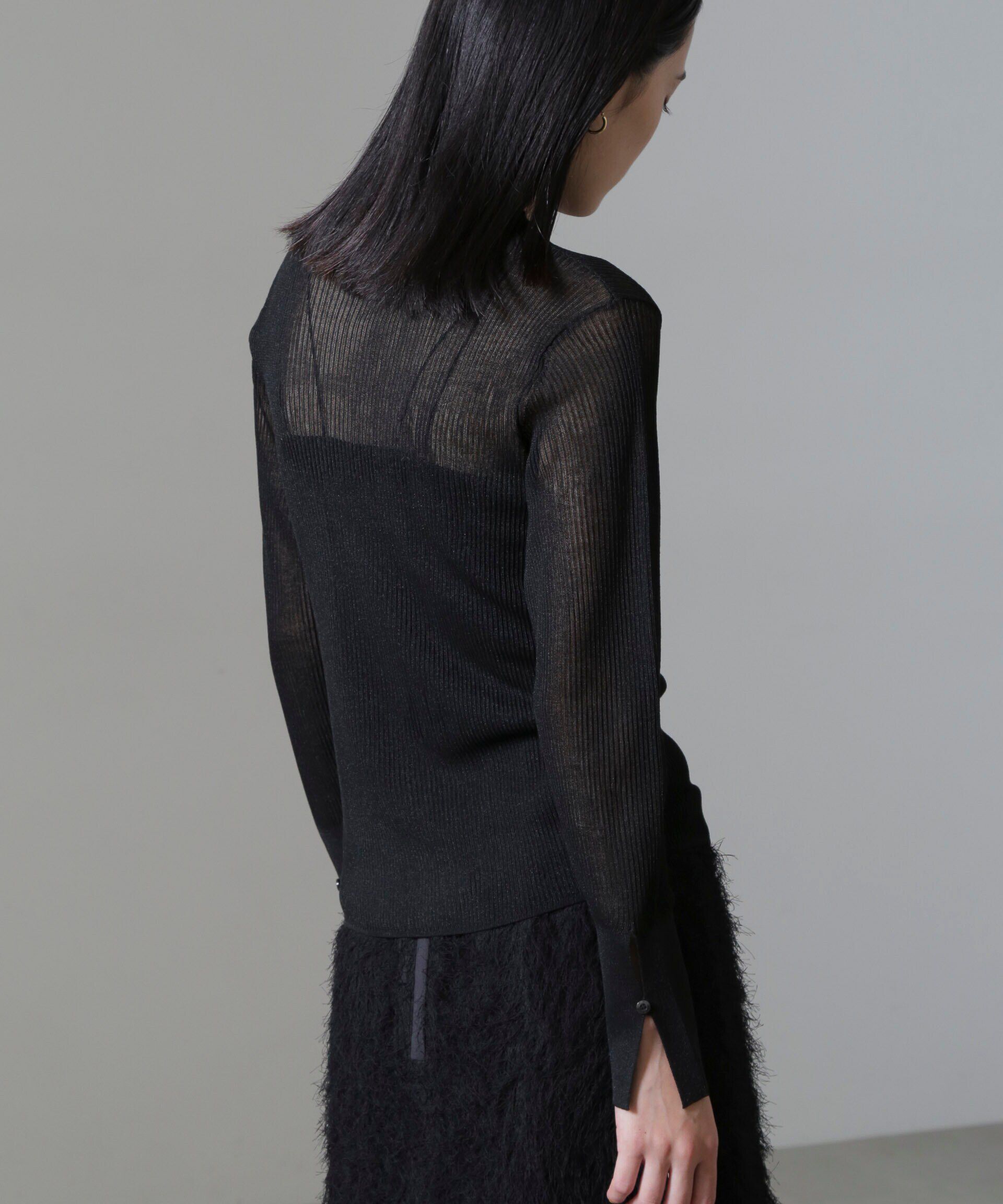 nano･universe「シアーブライトリブニットプルオーバー」|ニット・セーター|