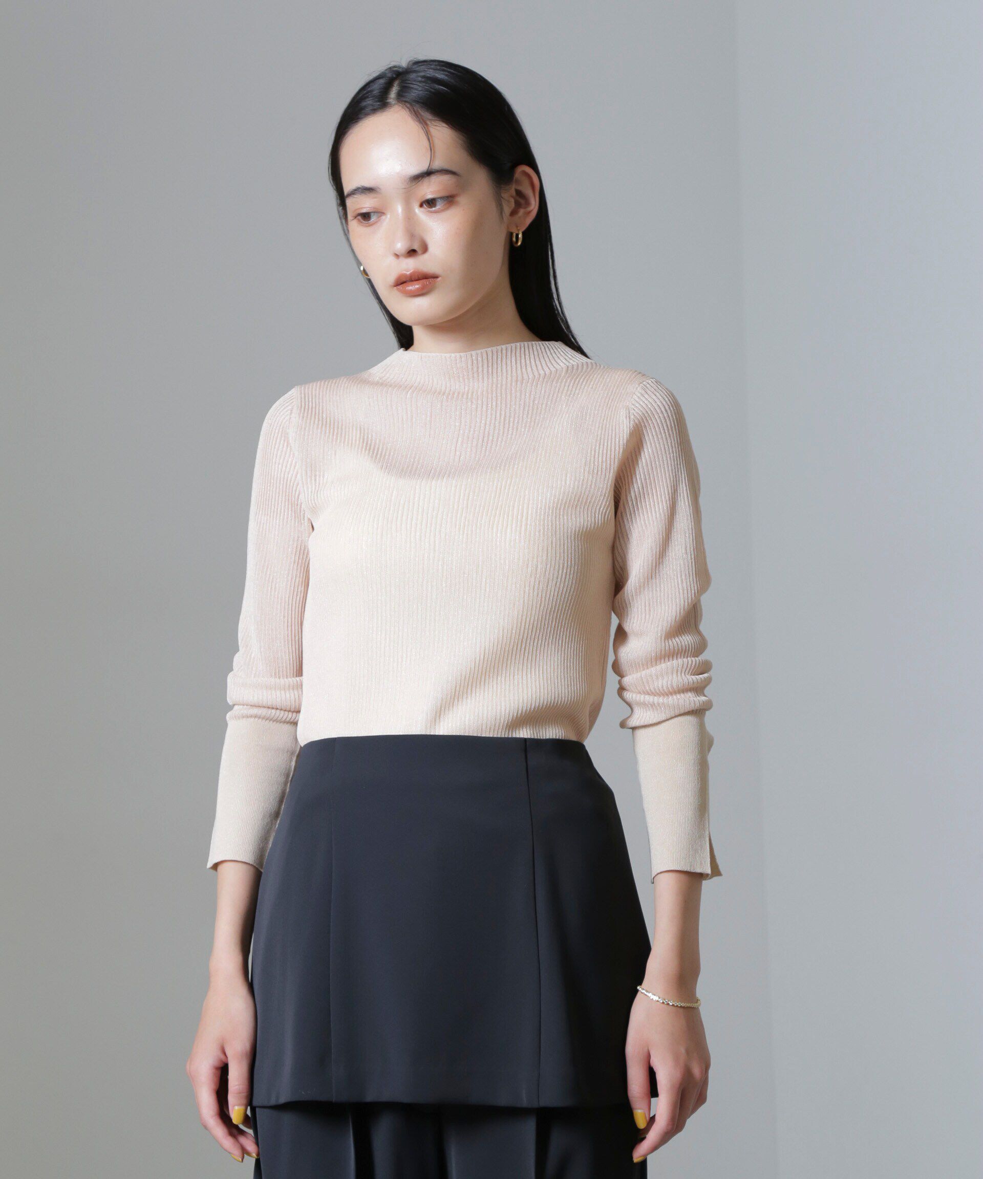 nano･universe「シアーブライトリブニットプルオーバー」|ニット・セーター|