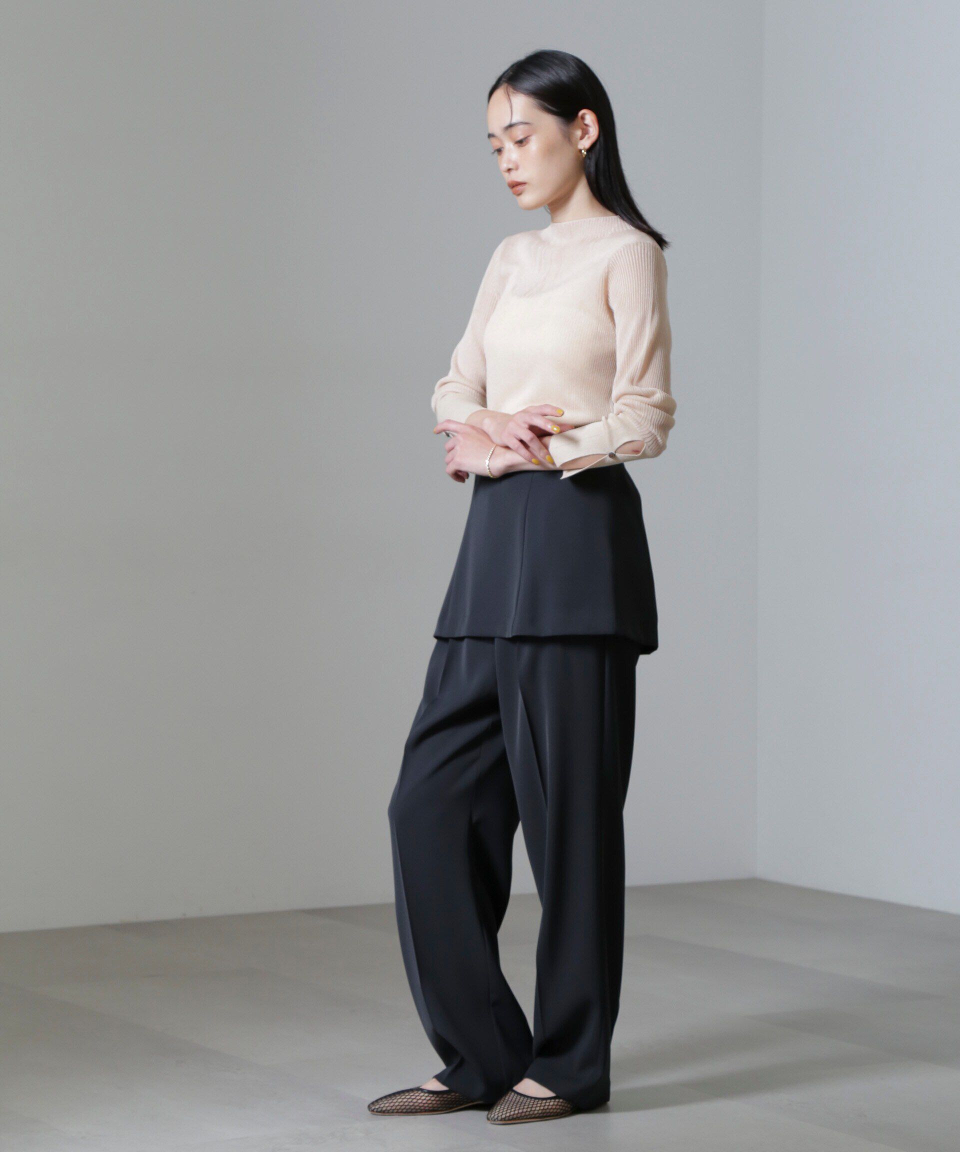 nano･universe「シアーブライトリブニットプルオーバー」|ニット・セーター|