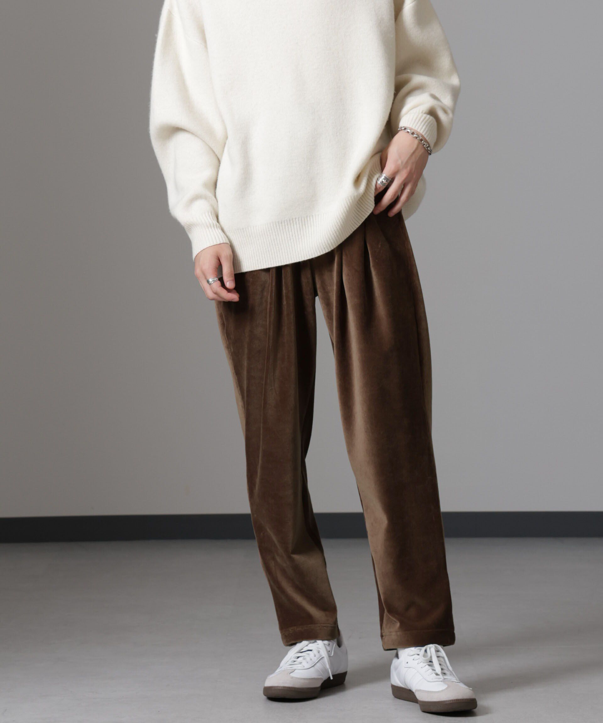nano･universe「カットコーディロイロングパンツ」|チノ|ブラウン