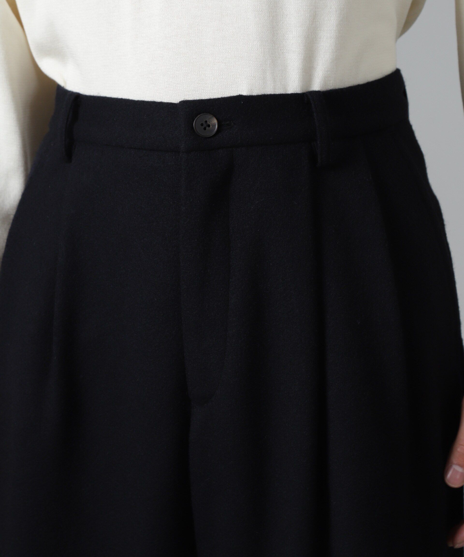 nano･universe「「100%ウール」2タックワイドパンツ」|チノ|