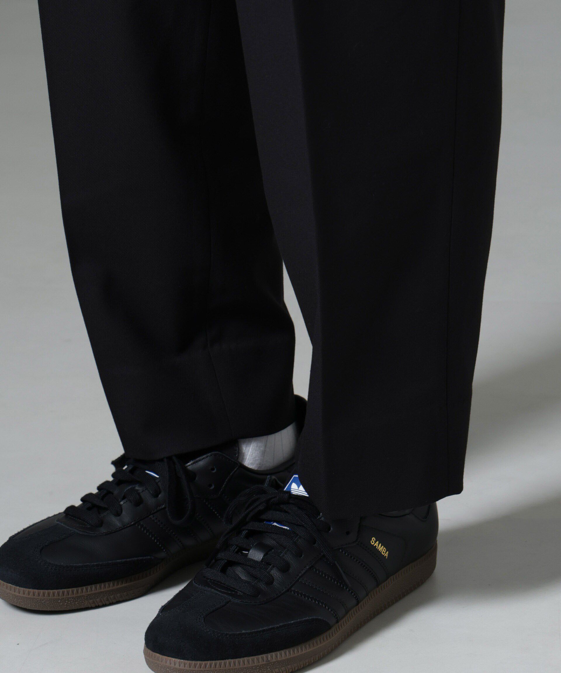 nano･universe「微起毛ワイドテーパードパンツ」|チノ|